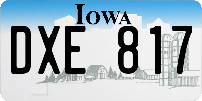 IA license plate DXE817