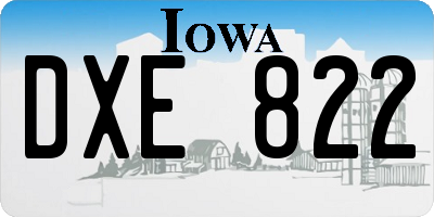 IA license plate DXE822