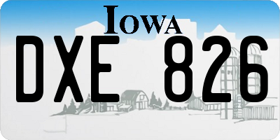 IA license plate DXE826