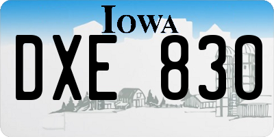IA license plate DXE830