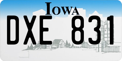 IA license plate DXE831