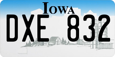 IA license plate DXE832