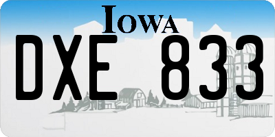 IA license plate DXE833