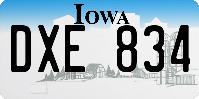 IA license plate DXE834