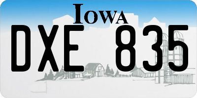 IA license plate DXE835