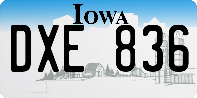 IA license plate DXE836