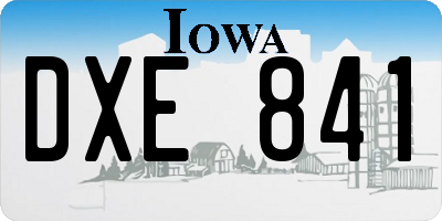 IA license plate DXE841