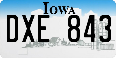 IA license plate DXE843