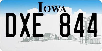 IA license plate DXE844