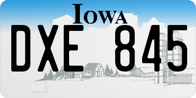 IA license plate DXE845