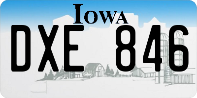 IA license plate DXE846