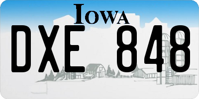 IA license plate DXE848