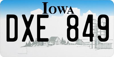 IA license plate DXE849