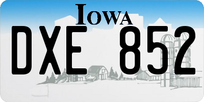 IA license plate DXE852