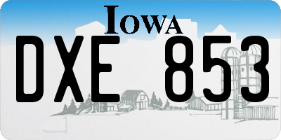 IA license plate DXE853