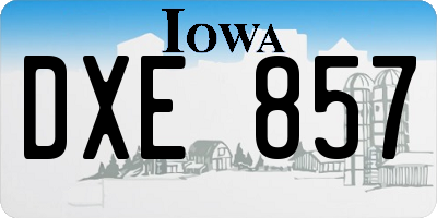 IA license plate DXE857