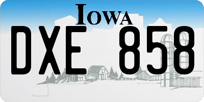 IA license plate DXE858