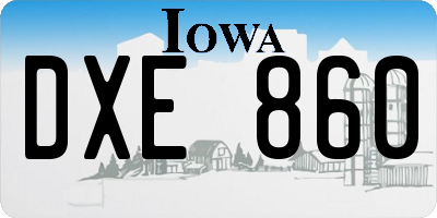 IA license plate DXE860