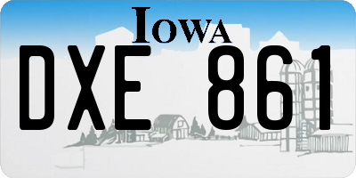IA license plate DXE861