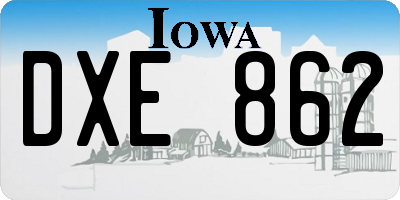 IA license plate DXE862