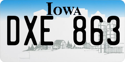 IA license plate DXE863