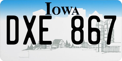 IA license plate DXE867