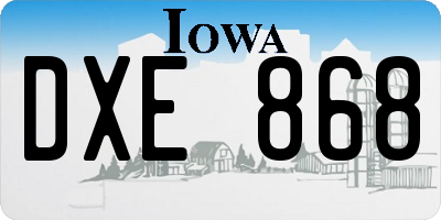 IA license plate DXE868