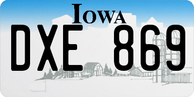 IA license plate DXE869