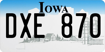 IA license plate DXE870