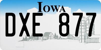 IA license plate DXE877
