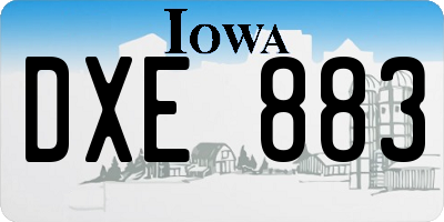 IA license plate DXE883