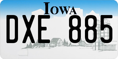 IA license plate DXE885