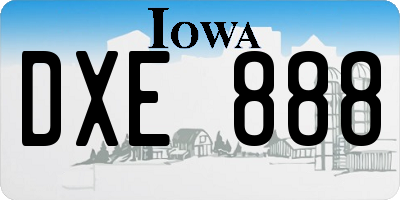 IA license plate DXE888