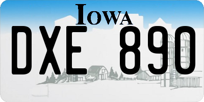 IA license plate DXE890