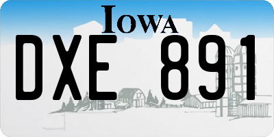 IA license plate DXE891