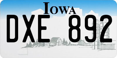 IA license plate DXE892