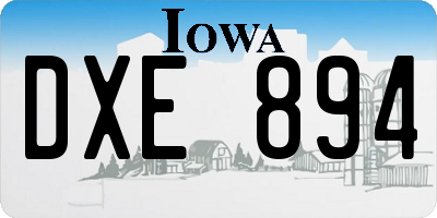 IA license plate DXE894