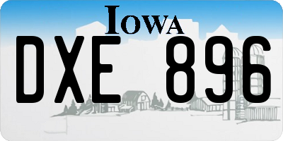 IA license plate DXE896