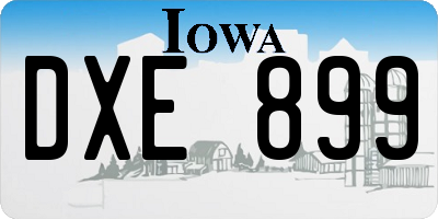 IA license plate DXE899