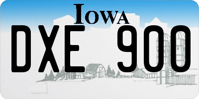 IA license plate DXE900