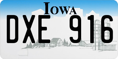 IA license plate DXE916