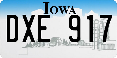 IA license plate DXE917