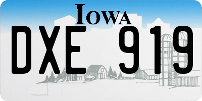 IA license plate DXE919