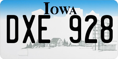 IA license plate DXE928