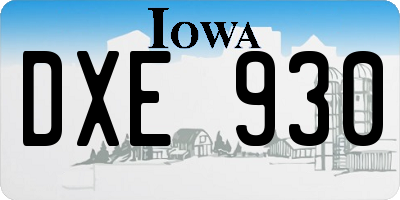 IA license plate DXE930