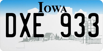 IA license plate DXE933