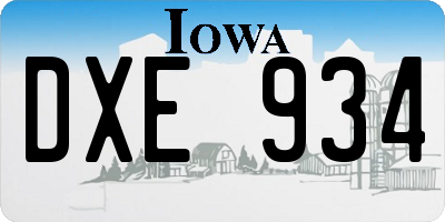 IA license plate DXE934