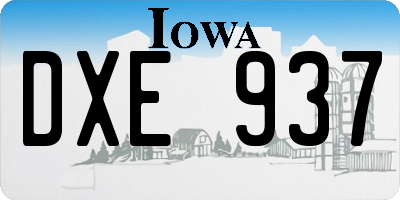 IA license plate DXE937