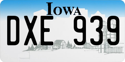 IA license plate DXE939