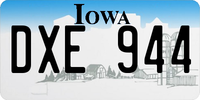 IA license plate DXE944